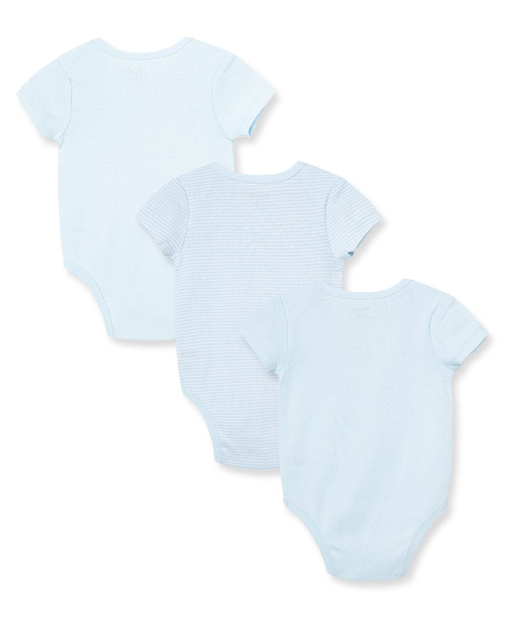 Little Me Cute Bear 3-Pack Bodysuits - Blue Multi, NB