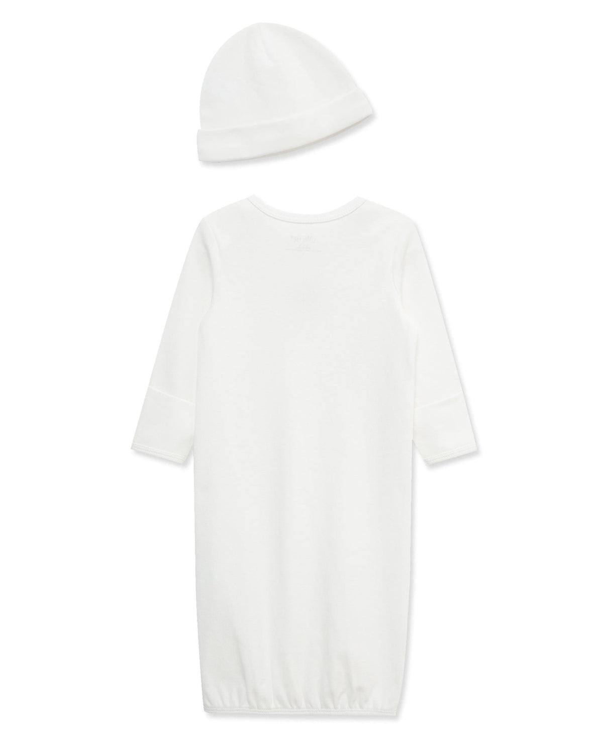 Little Me Gentle Bear Sleeper Gown and Hat - Ivory, 0-3M