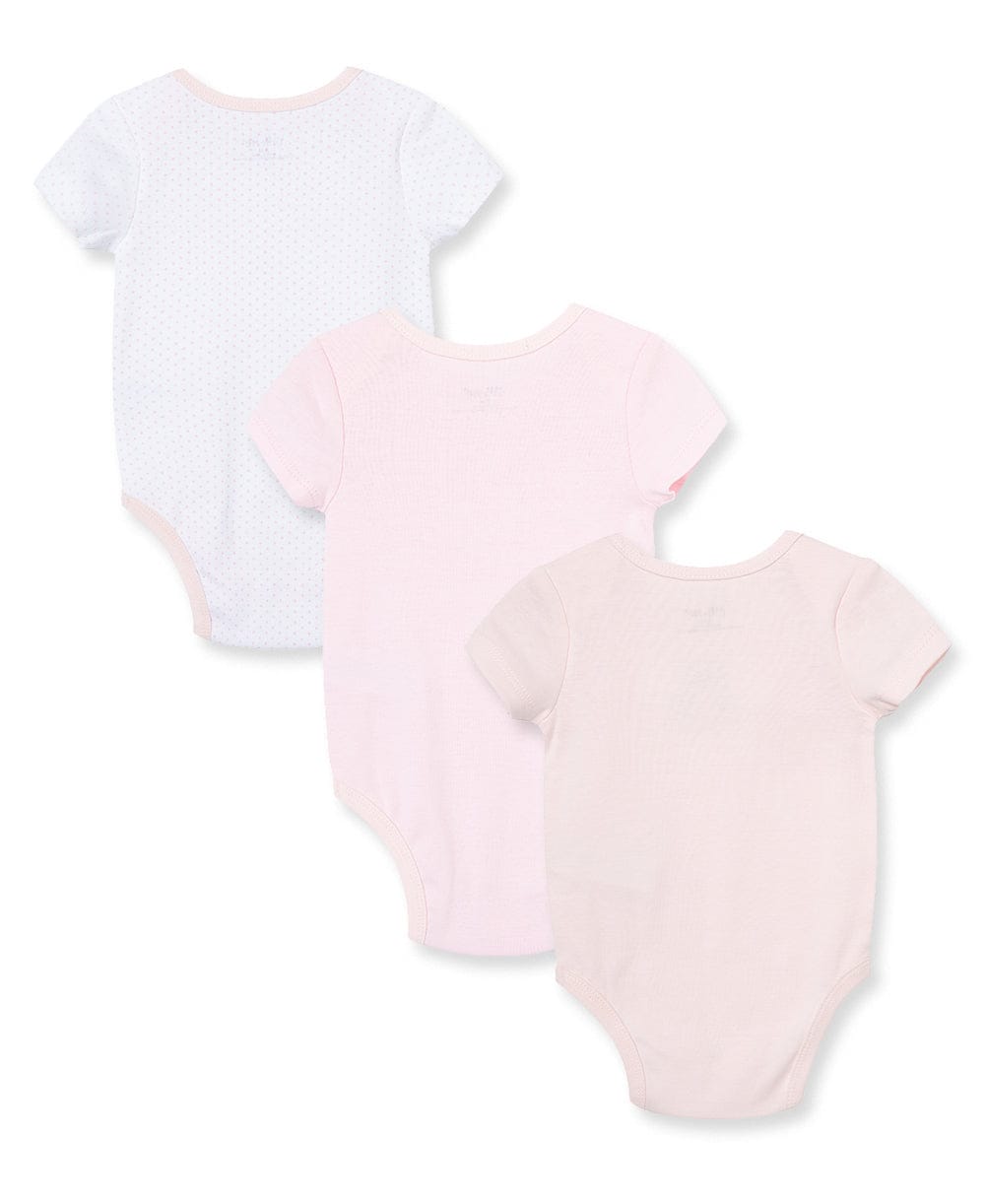 Little Me Sweet Bear 3-Pack Bodysuits - Pink Multi, 3M