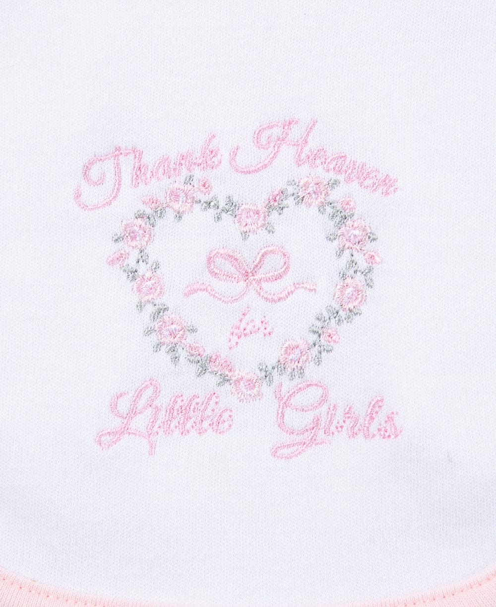 Little Me Thank Heaven For Little Girls Bib & Burp Set - Pink Multi