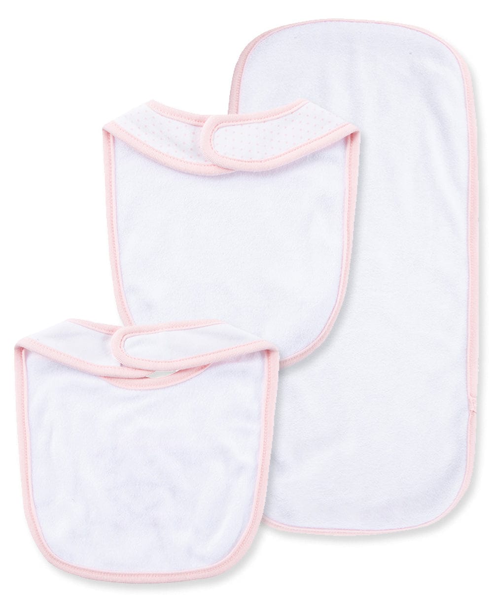 Little Me Thank Heaven For Little Girls Bib & Burp Set - Pink Multi