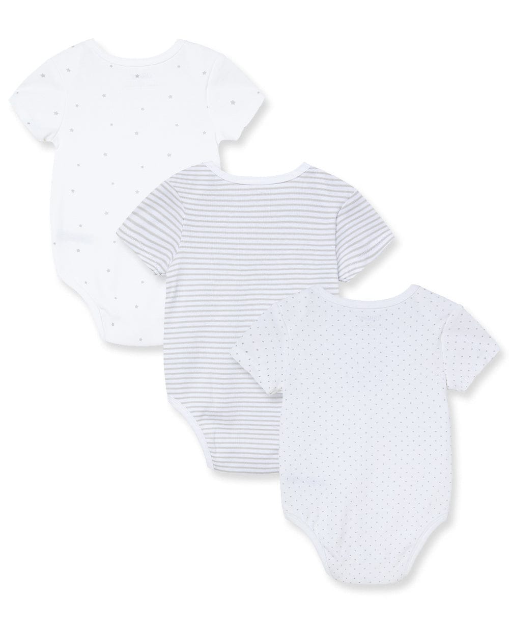 Little Me Welcome to the World 3-Pack Bodysuits - White Print, 3M