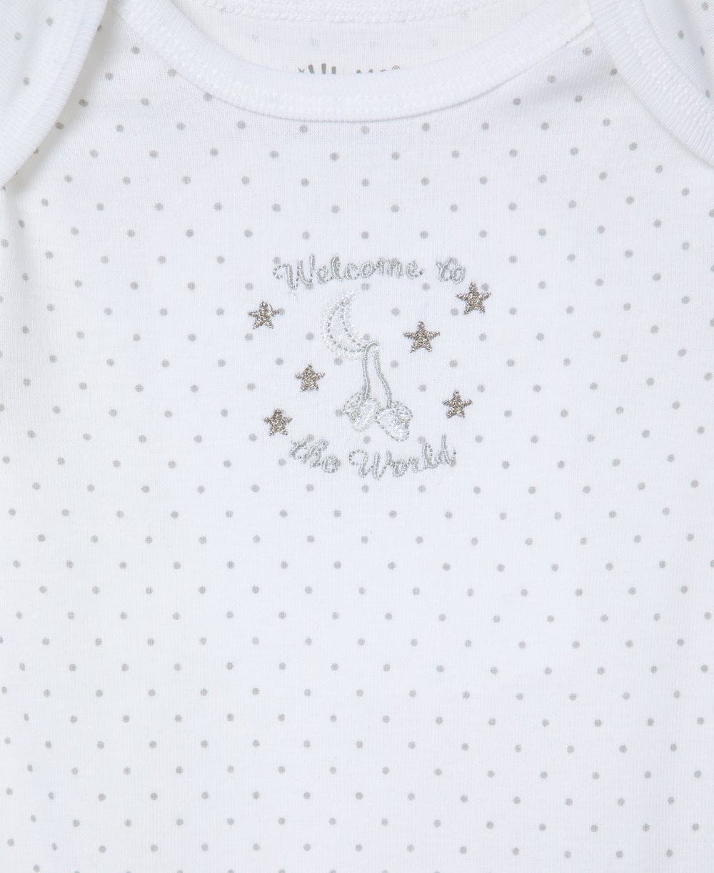 Little Me Welcome to the World 3-Pack Bodysuits - White Print, 3M