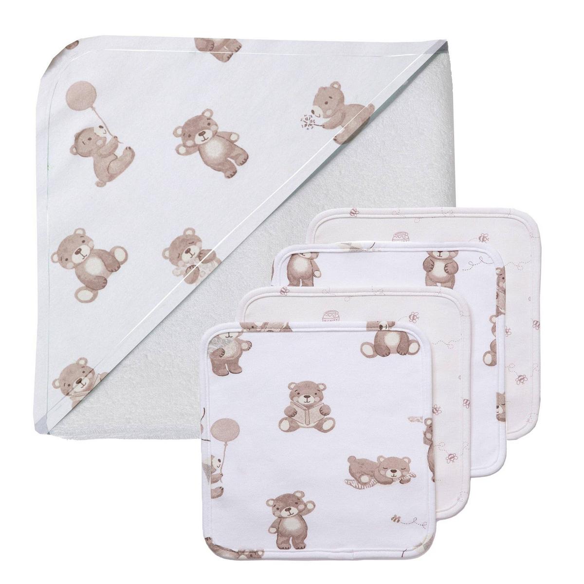 Living Textiles 5pc Bath Gift Set - Cuddly Bear