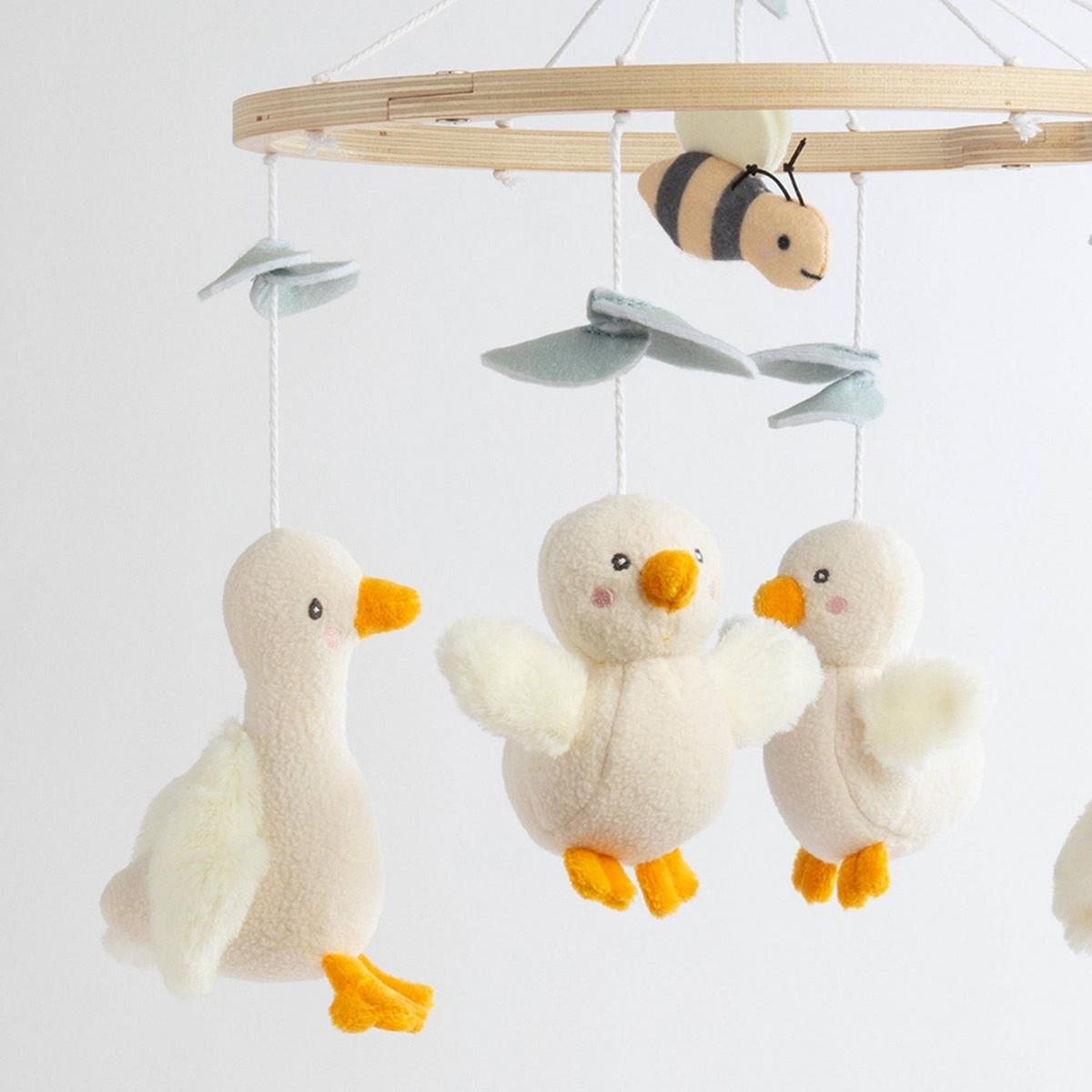 Living Textiles Musical Wooden Mobile - Goosey Goosey