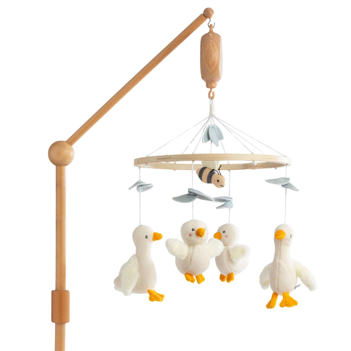 Living Textiles Musical Wooden Mobile - Goosey Goosey