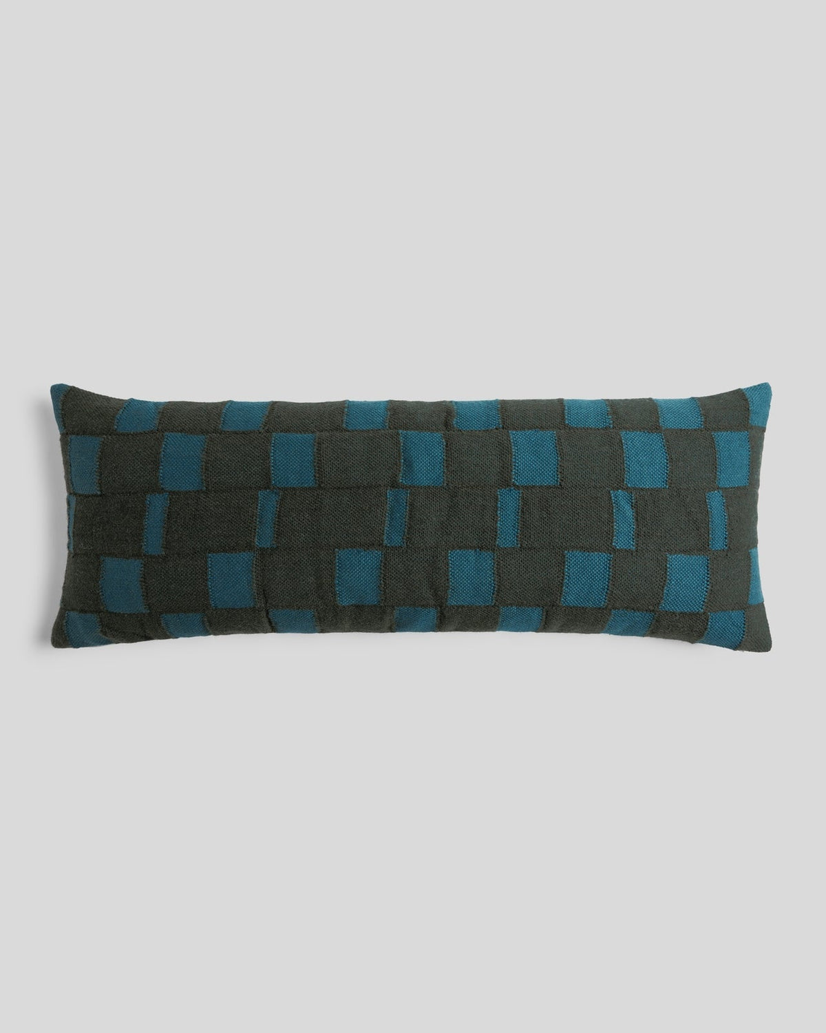 Modern Wool Lumbar Pillow Cover - FINAL SALE (Evergreen and Peacock)