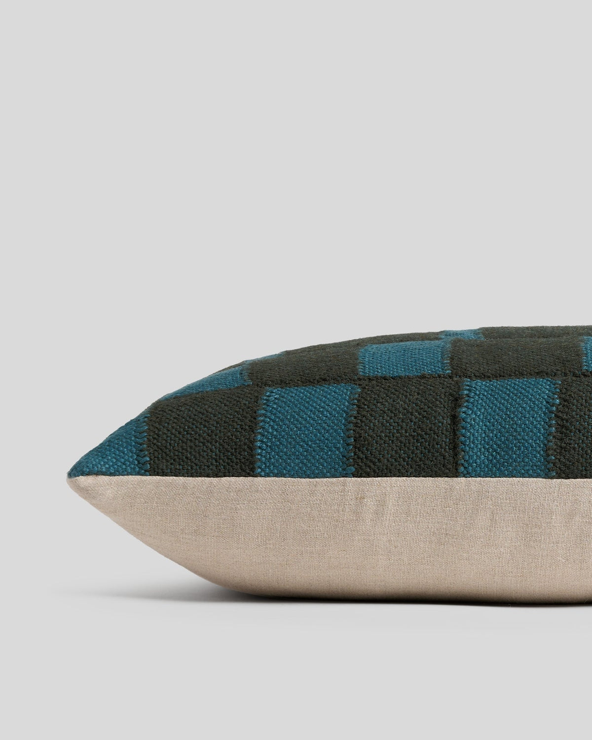 Modern Wool Lumbar Pillow Cover - FINAL SALE (Evergreen and Peacock)