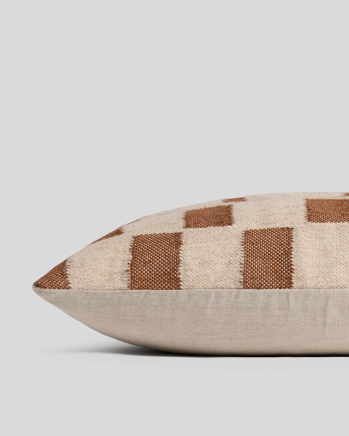 Modern Wool Lumbar Pillow Cover - FINAL SALE (Natural and Tobacco)
