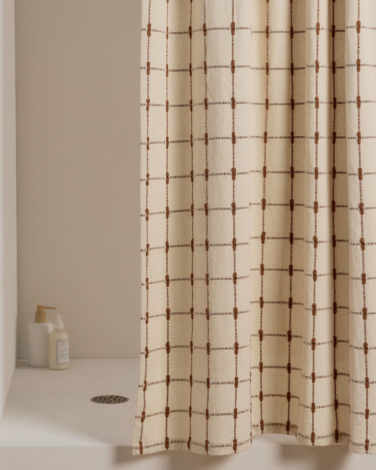 Organic Oasis Shower Curtain (Natural and Tobacco)