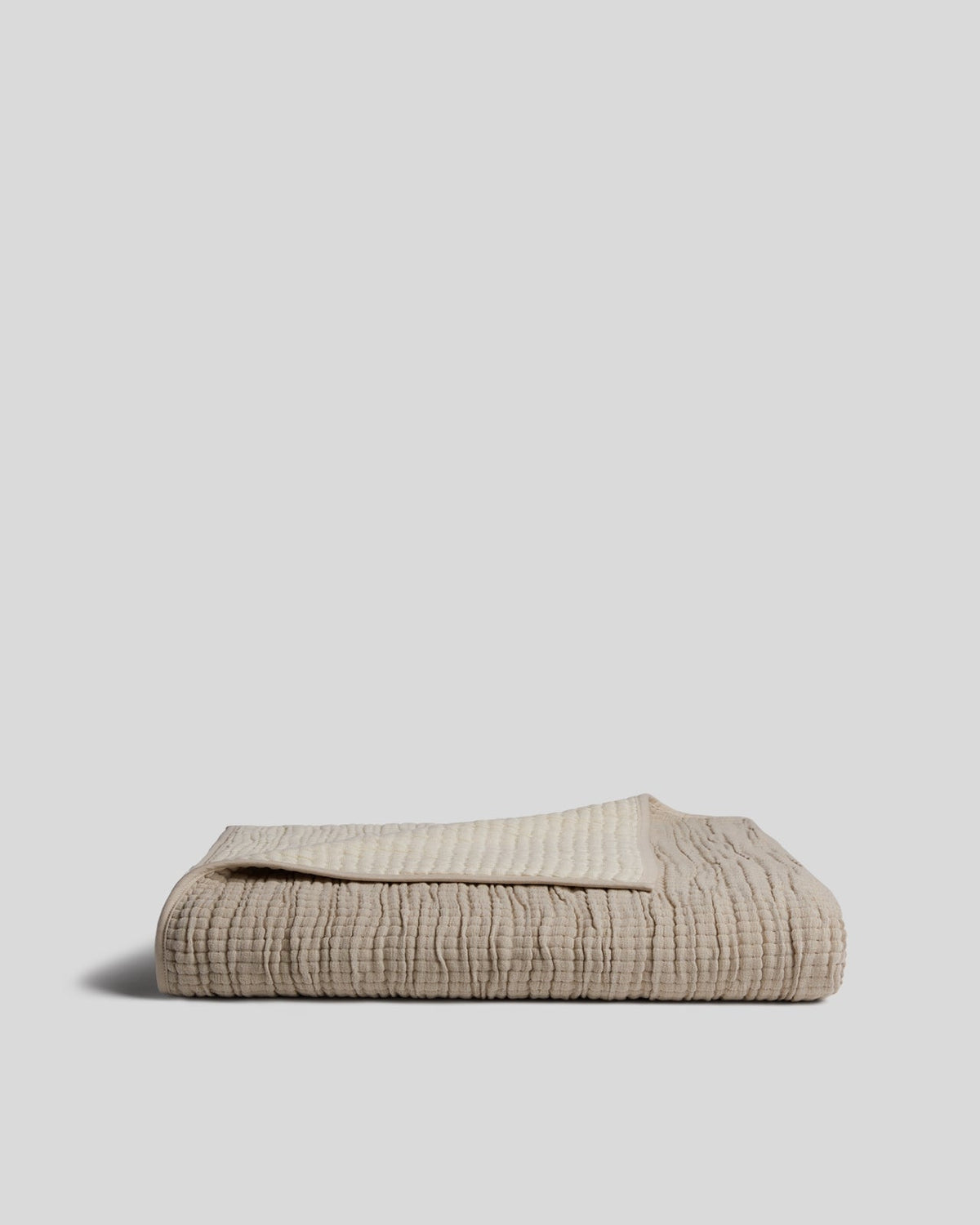 Organic Channel Gauze Throw (Natural and Ivory)