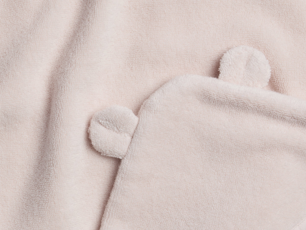 Organic Hooded Baby Towel with Ears (Blush)