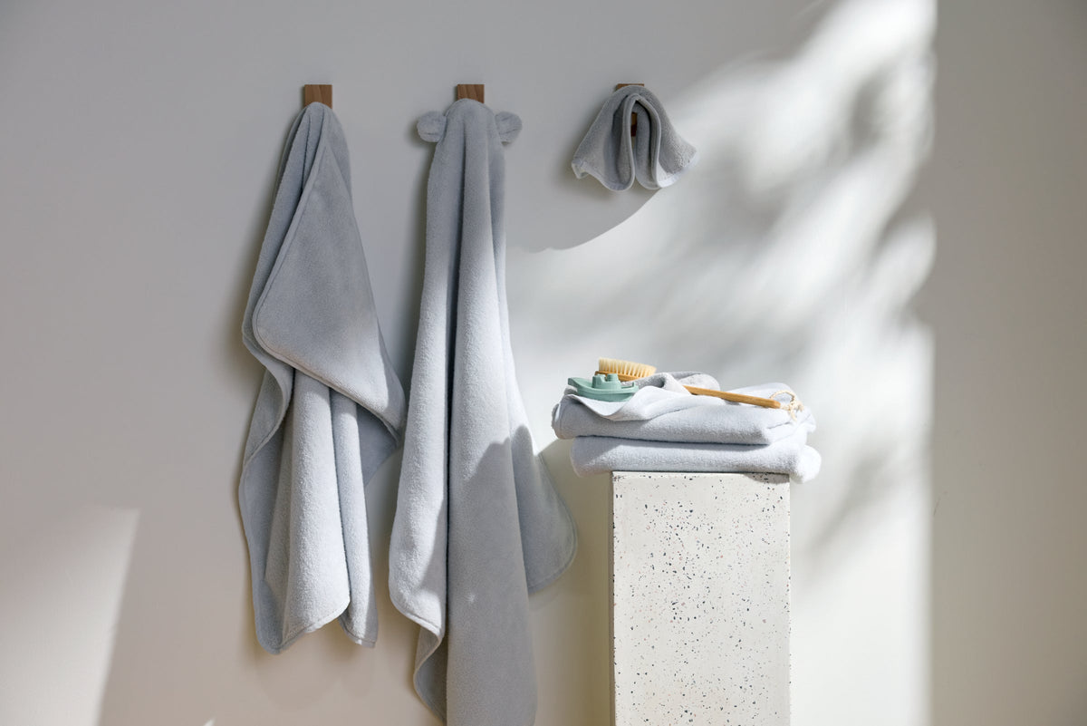 Organic Hooded Baby Towel with Ears (Sky)