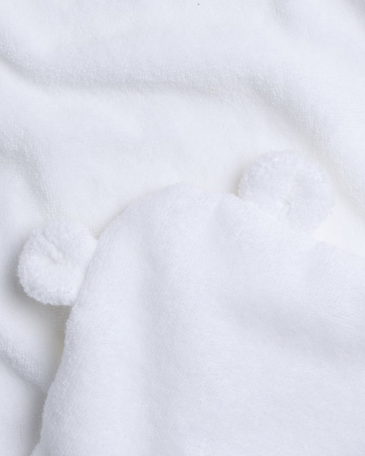 Organic Hooded Baby Towel with Ears (White)