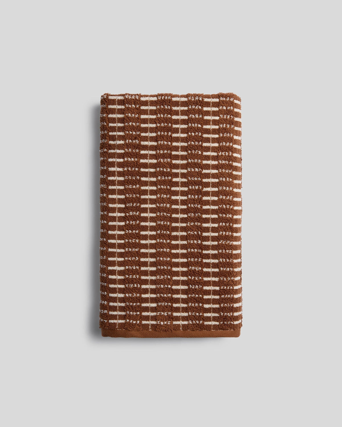 Organic Ladder Stripe Towels (Tobacco and Cream)