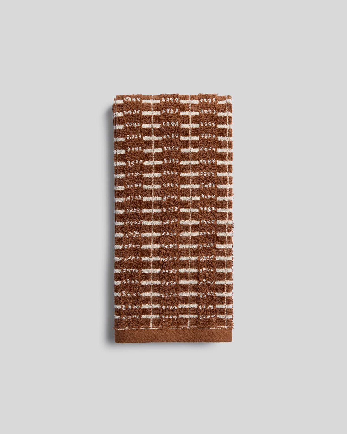 Organic Ladder Stripe Towels (Tobacco and Cream)