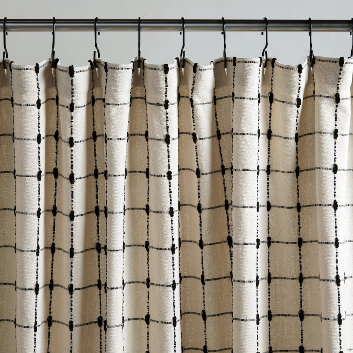 Organic Oasis Shower Curtain (Natural with Soft Black)