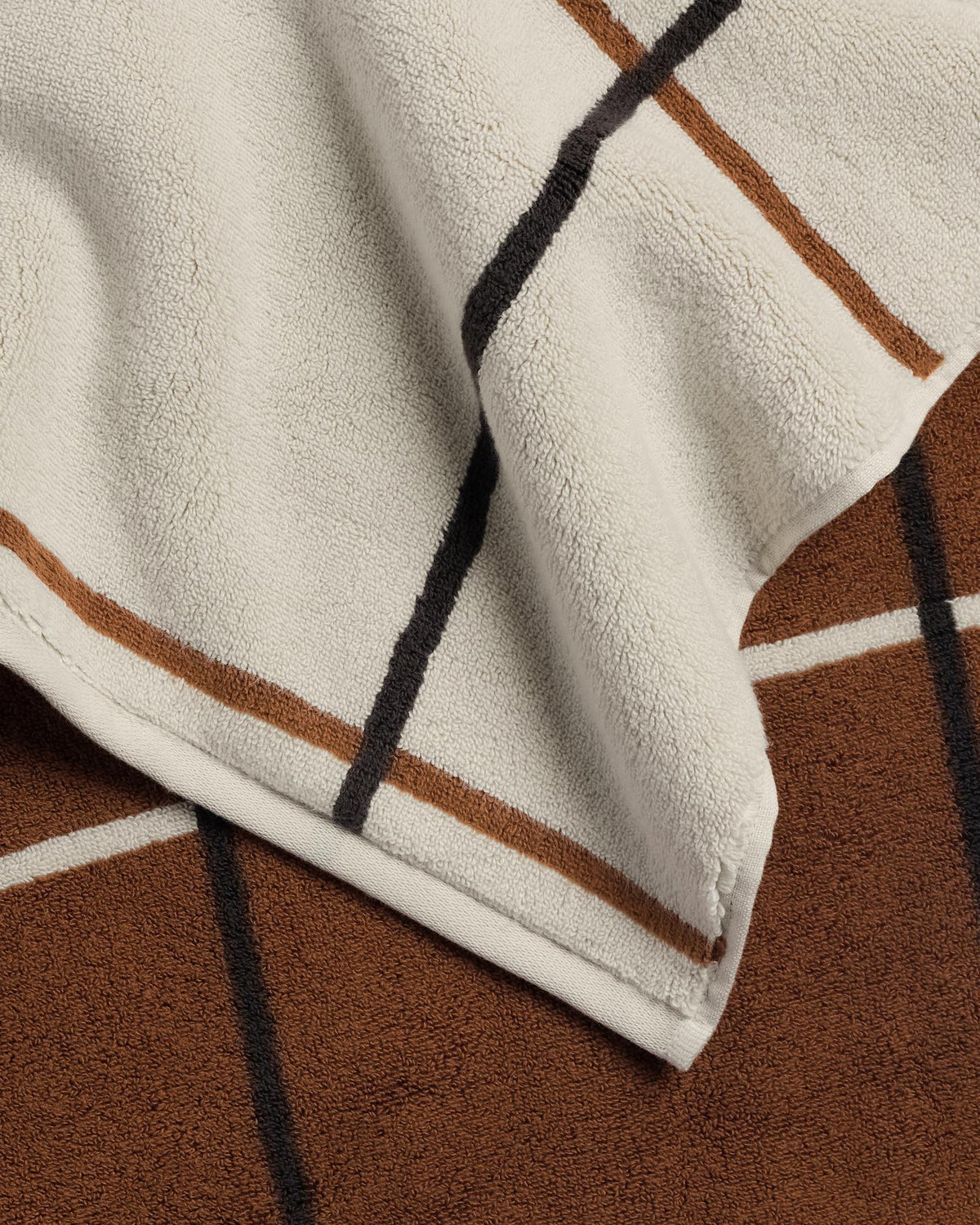 4+4 Organic Plush Bath Bundle - Bone Windowpane