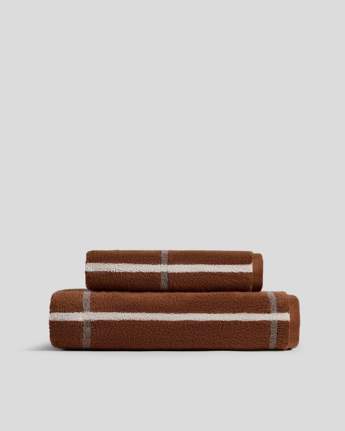 Organic Plush Towels (Tobacco Windowpane)