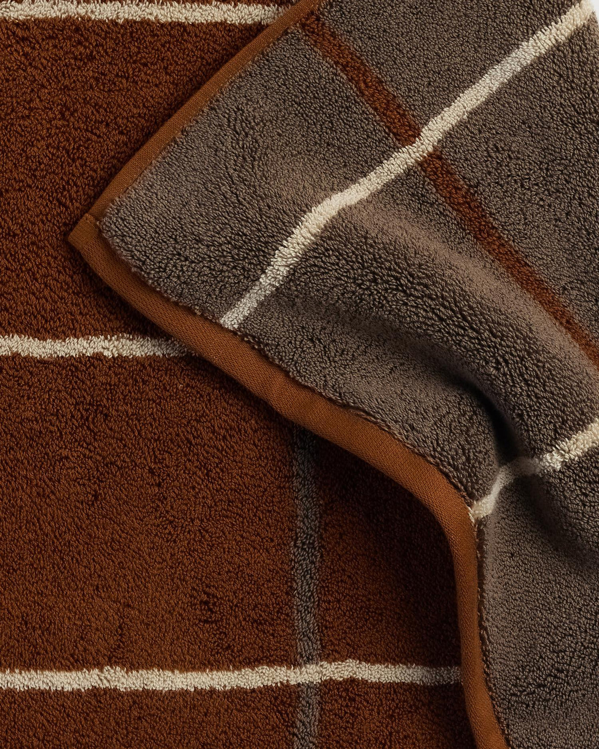 Organic Plush Tub Mat (Tobacco Windowpane)