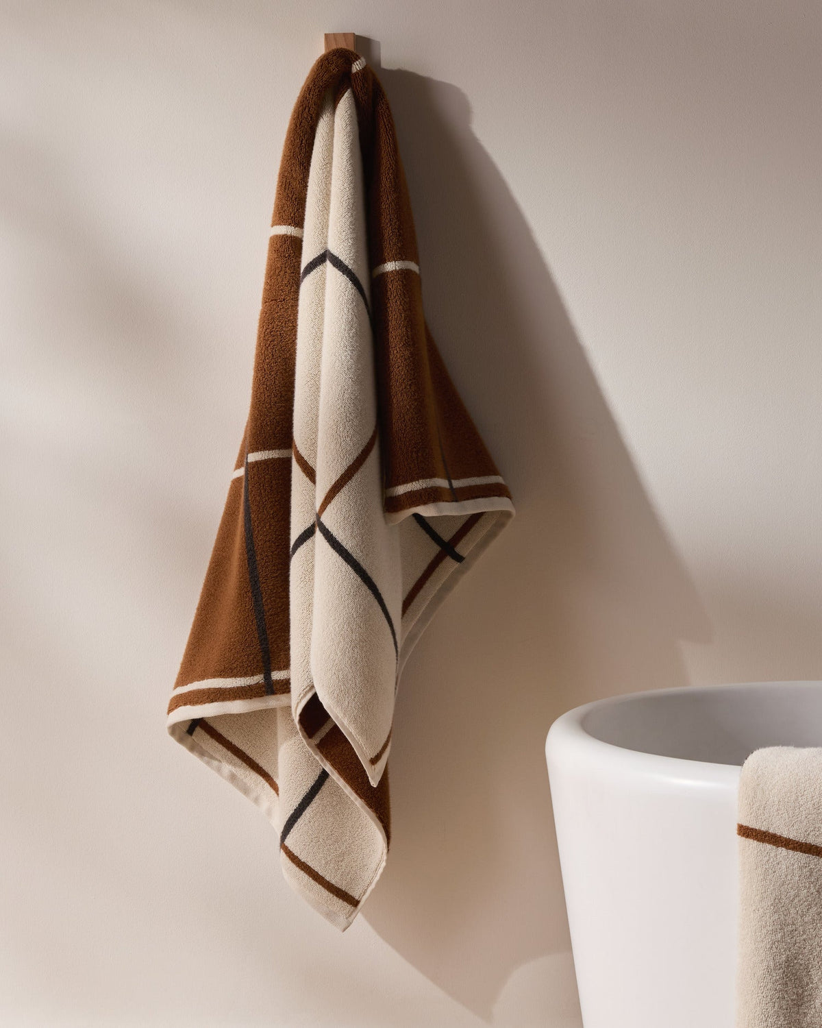 4+4 Organic Plush Bath Bundle - Bone Windowpane