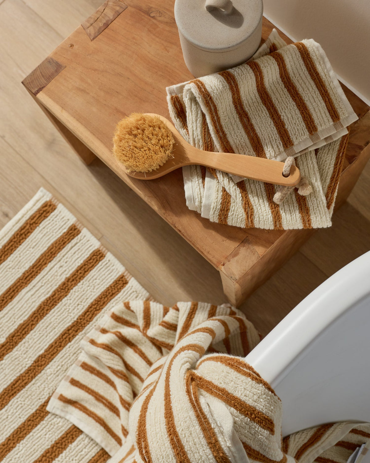 2+2 Organic Resort Stripe Bath Bundle - Butter with Honey