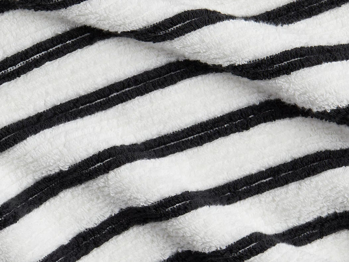 Organic Resort Stripe Towels - FINAL SALE (Plaster with Soft Black)