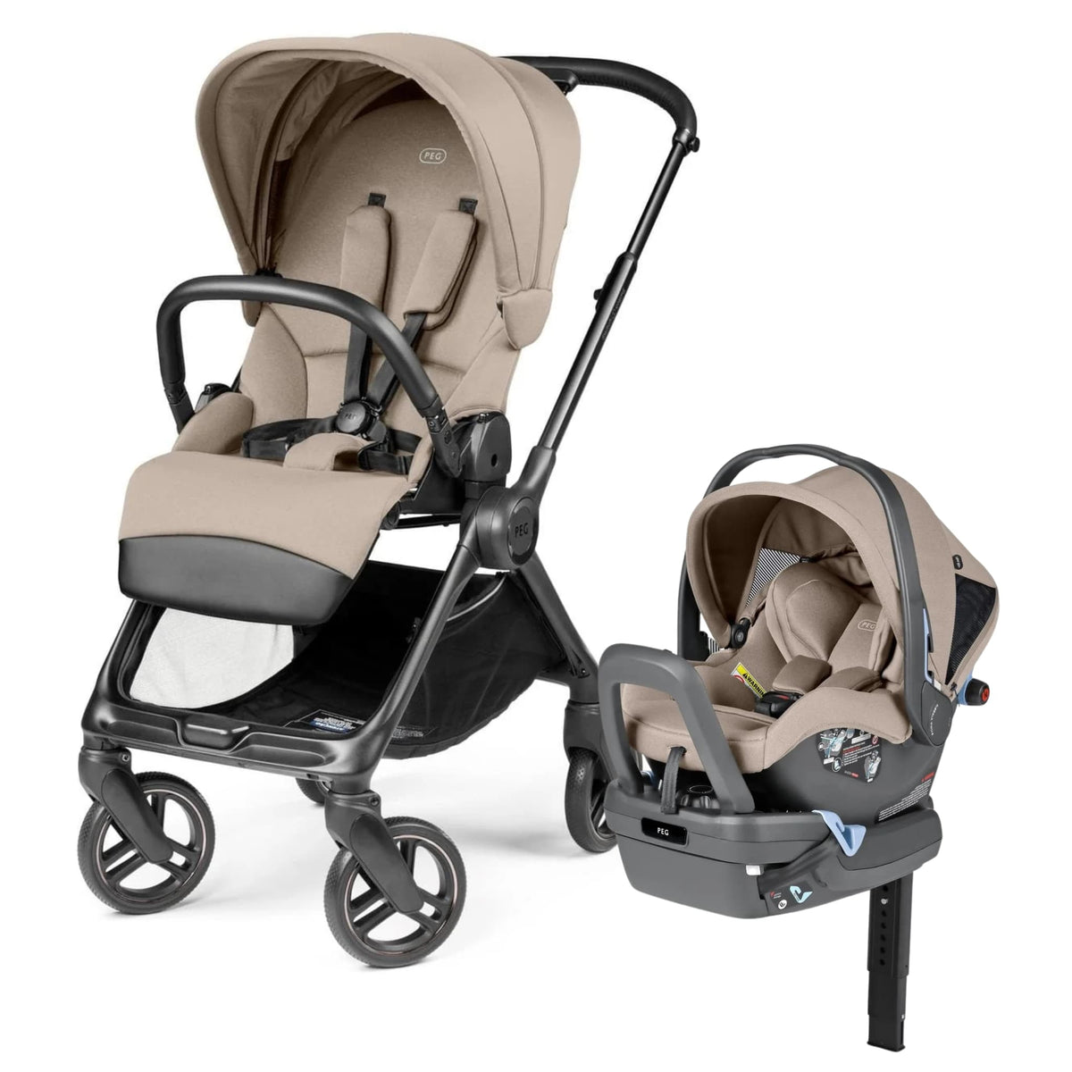 PEG Switch Reversible Handle Stroller + Primo Viaggio Nido Infant Car