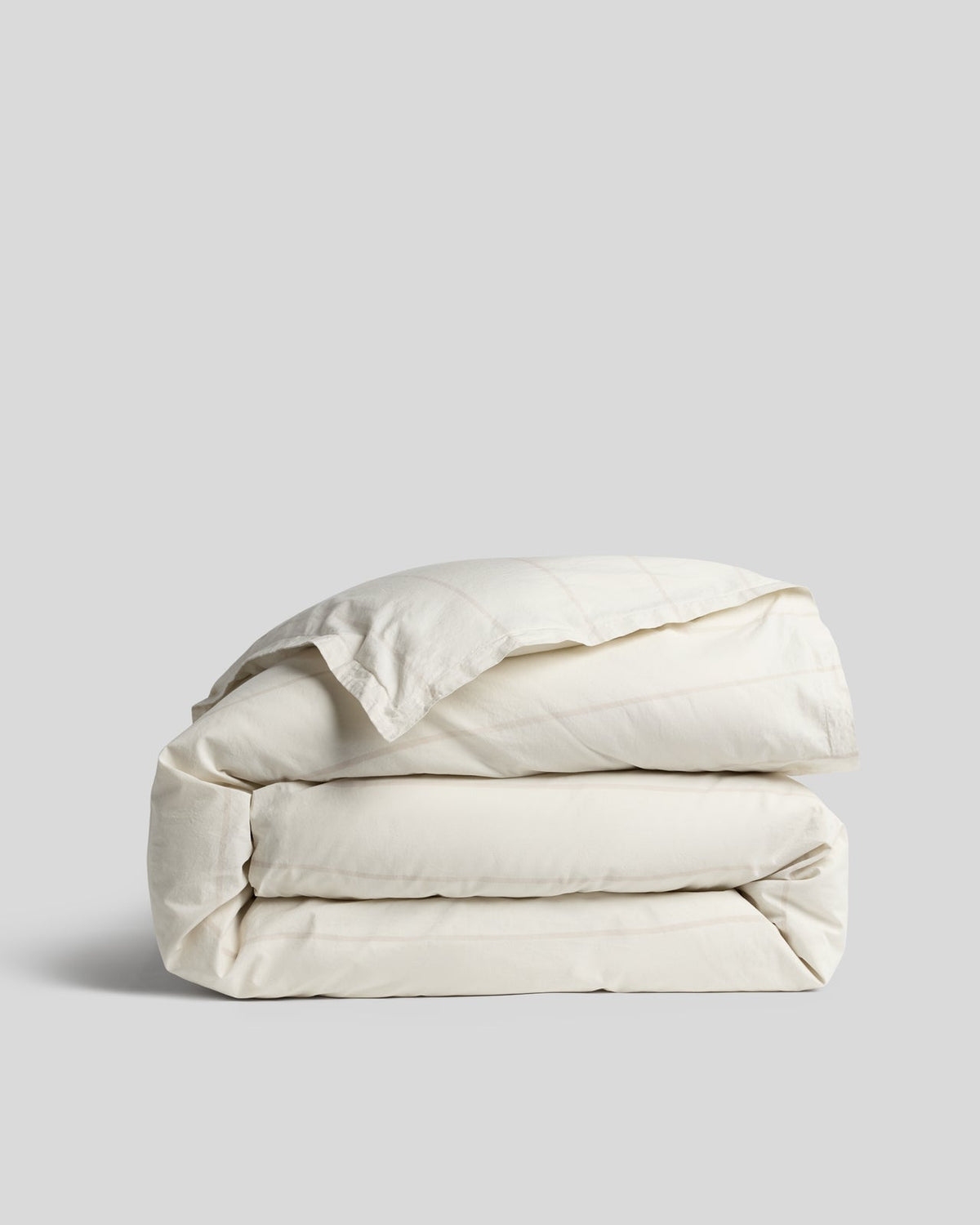 Percale Duvet Cover (Bone Stripe)