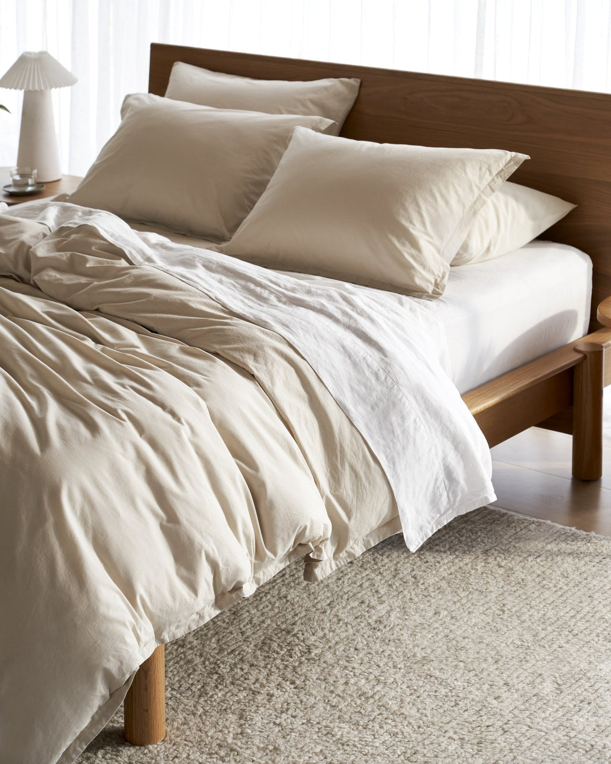 Percale Duvet Cover Set - Bone F/Q