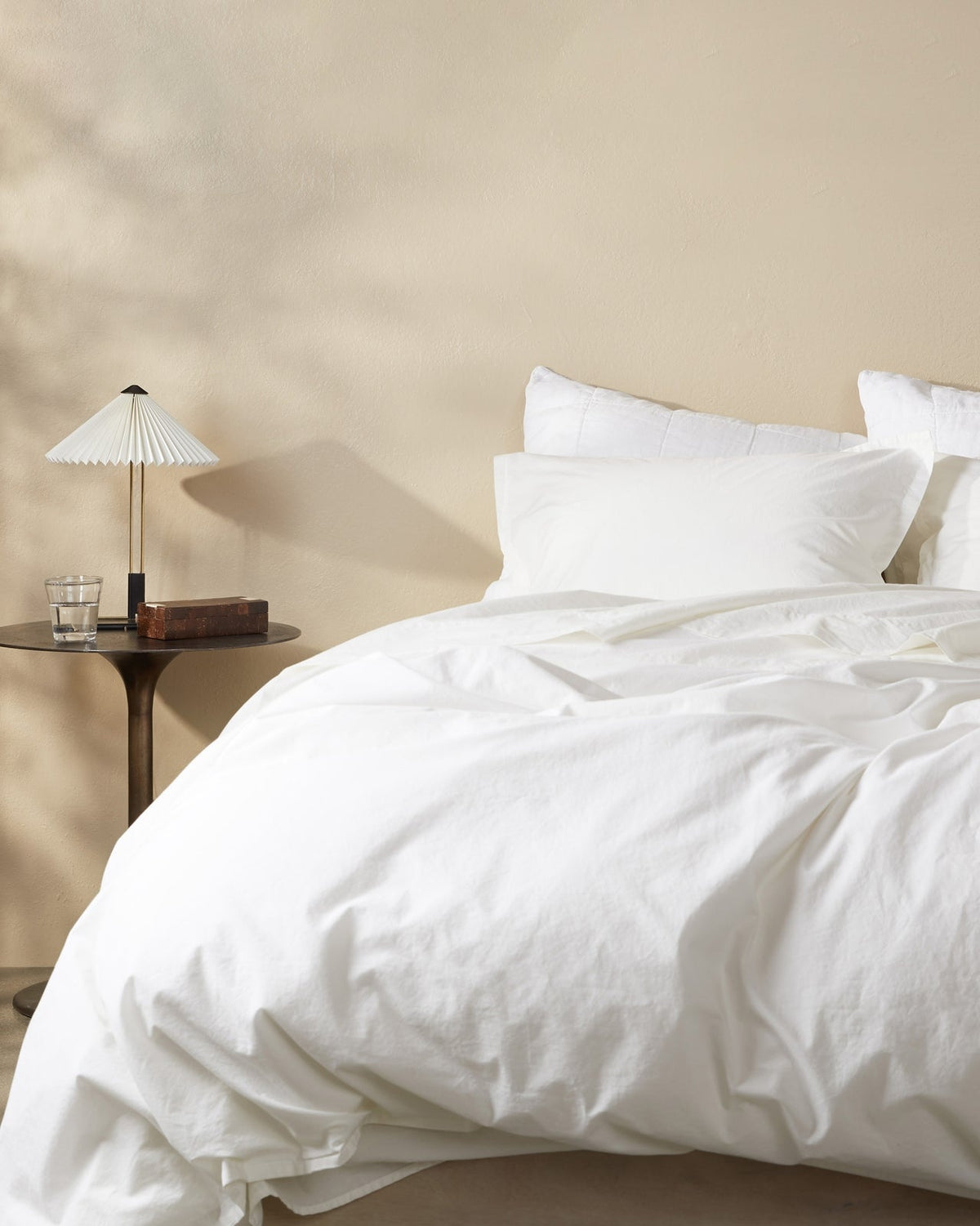 Percale Duvet Cover Set - Cream F/Q