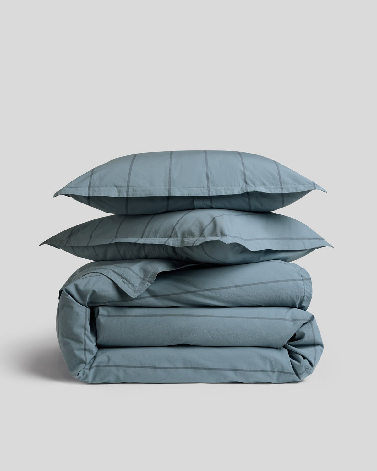 Percale Duvet Cover Set - Dusk Stripe TW/XL