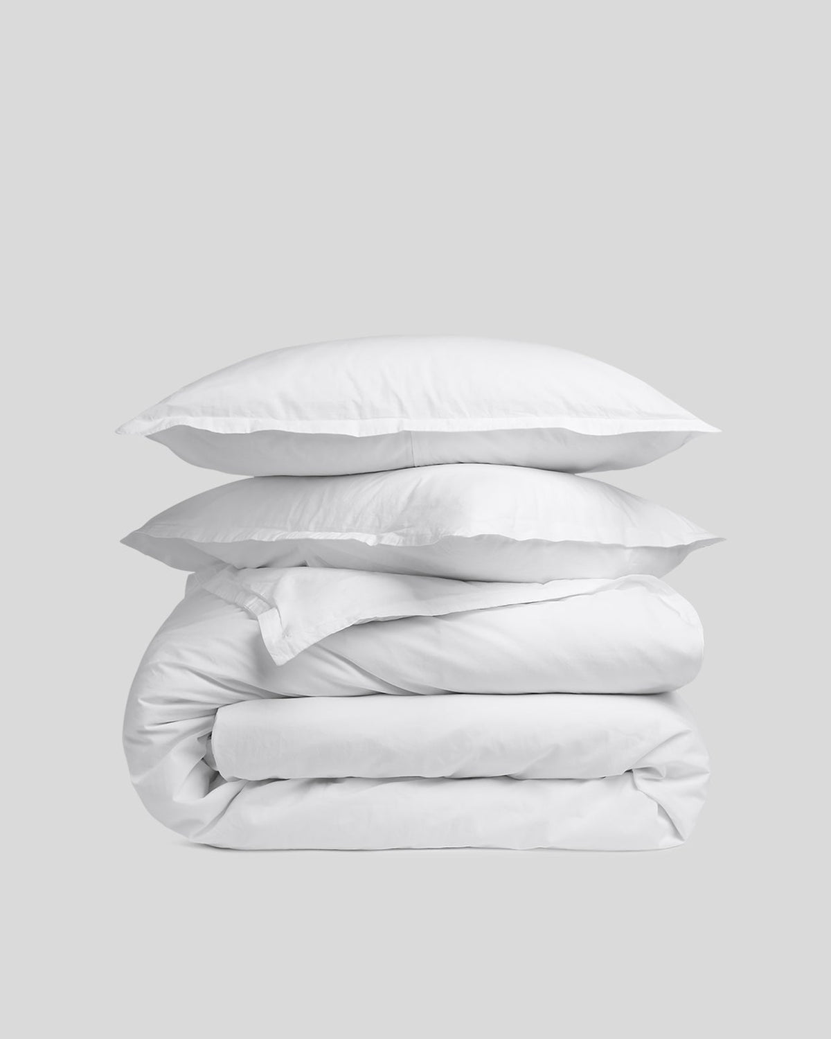 Percale Duvet Cover Set - White F/Q