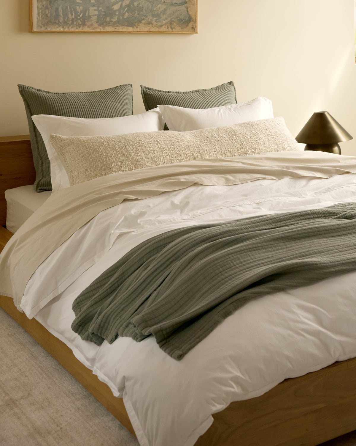 Percale Duvet Cover Set - White F/Q