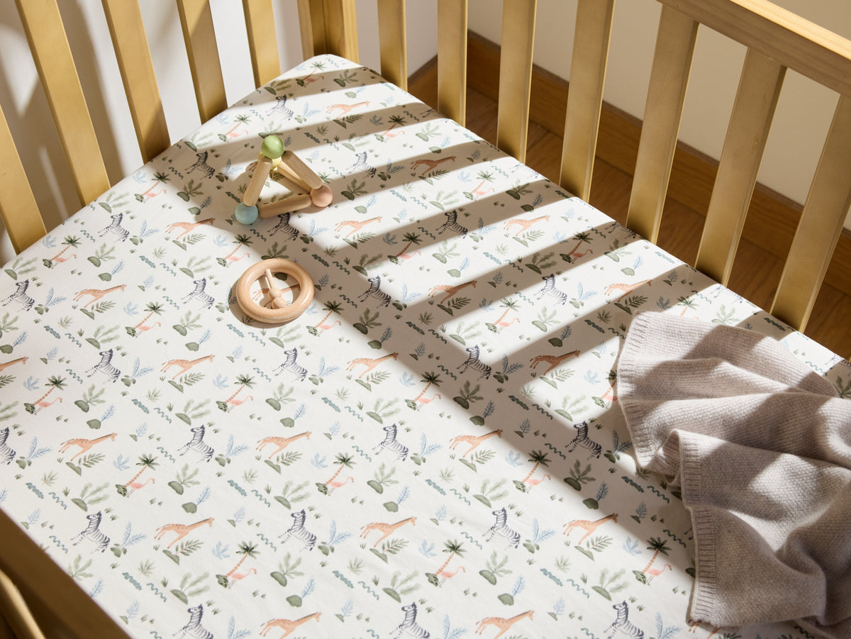 Percale Crib Sheet (Animal Print)