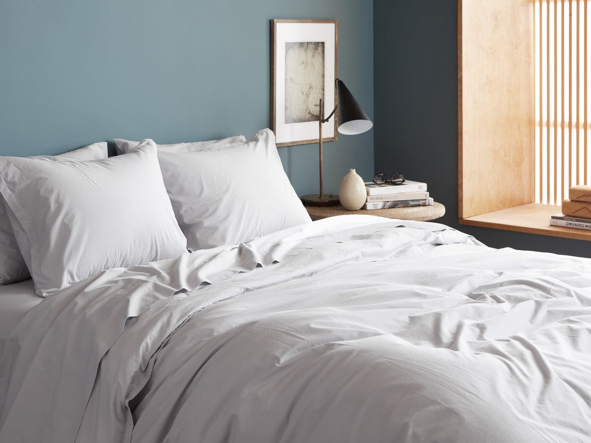 Percale Pillowcase Set - FINAL SALE (Light Grey)
