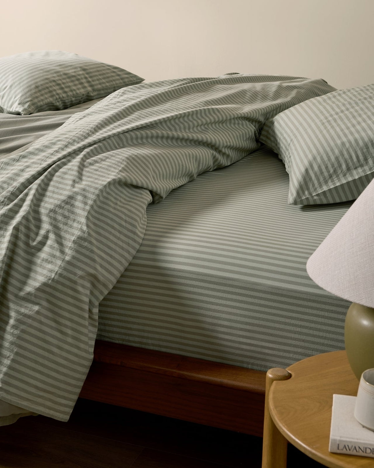 Percale Top Sheet (Moss Stripe)