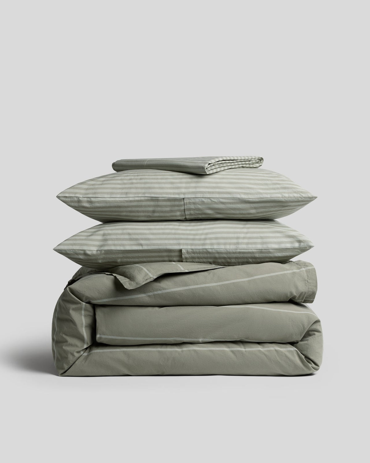 Percale Venice Set - Moss Stripe TW/XL