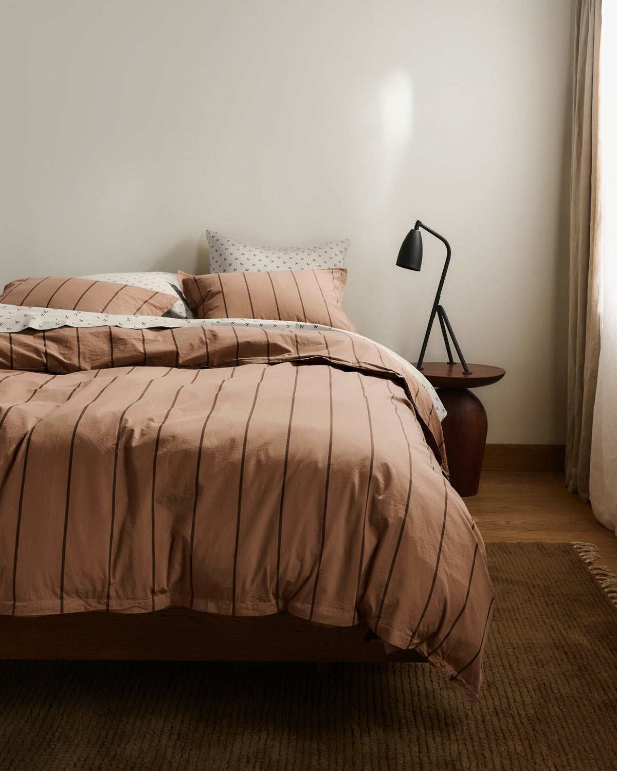 Percale Duvet Cover Set - Adobe Stripe TW/XL