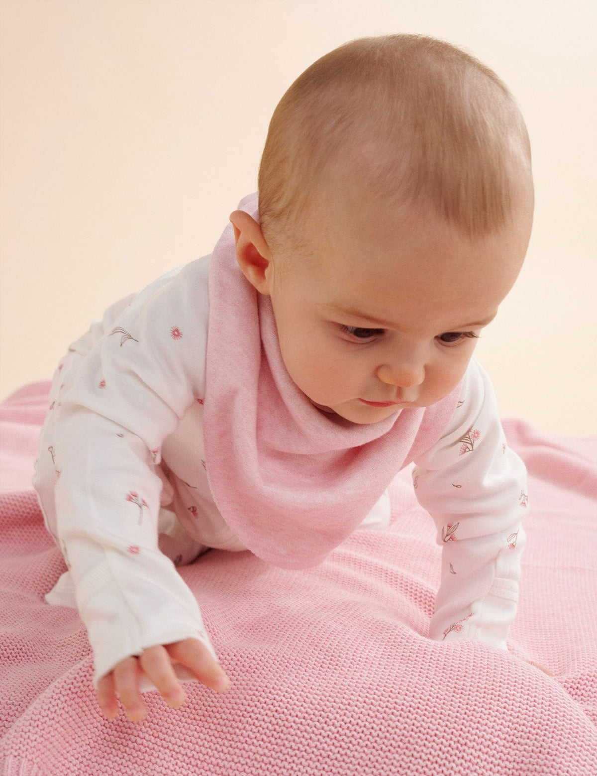 Purebaby Essentials Textured Blanket - Pink Melange
