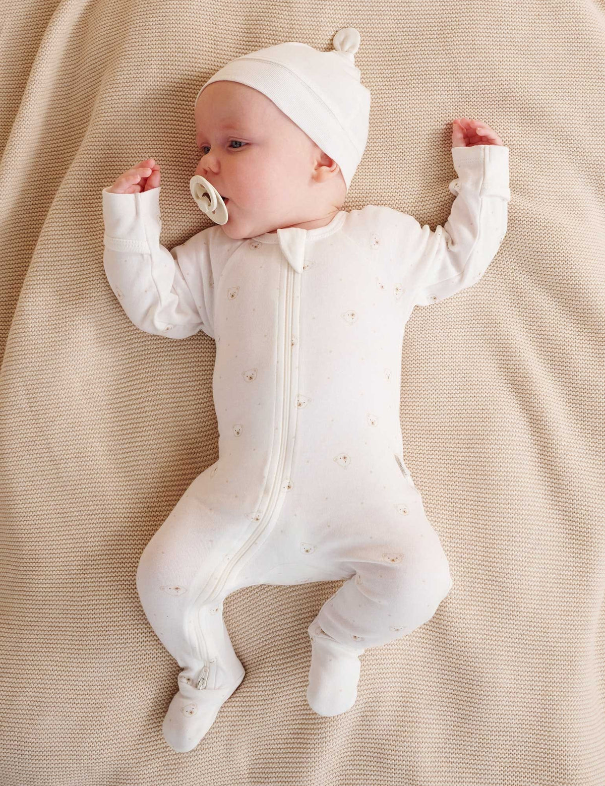 Purebaby Essentials Textured Blanket - Wheat Melange