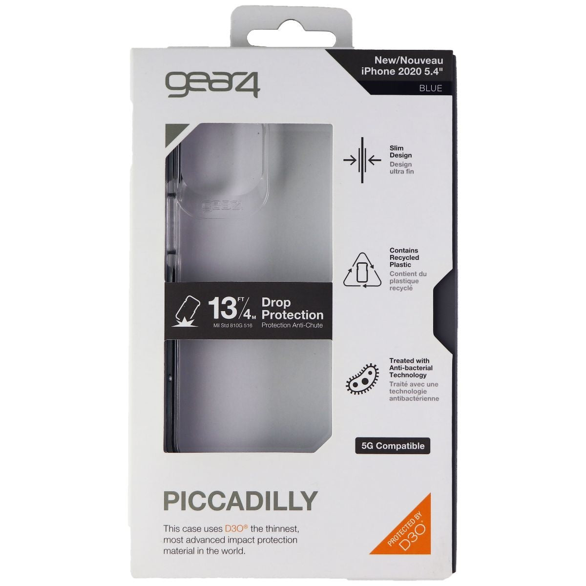ZAGG Piccadilly Series Hardshell Case for Apple iPhone 12 mini - Clear/Blue - New