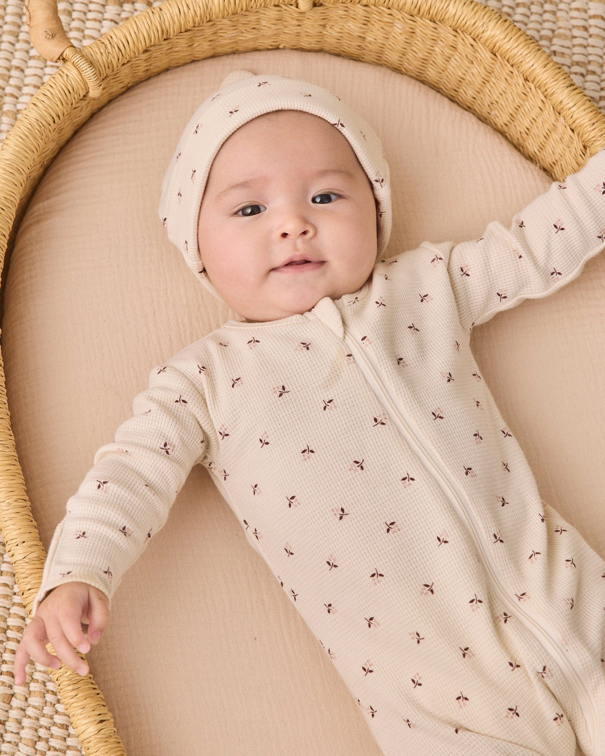 Quincy Mae Waffle Sleep Set - Fall Ditsy, 3-6M