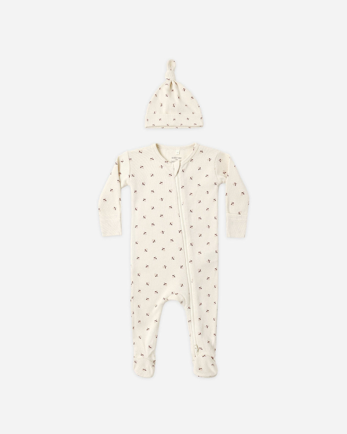 Quincy Mae Waffle Sleep Set - Fall Ditsy, NB