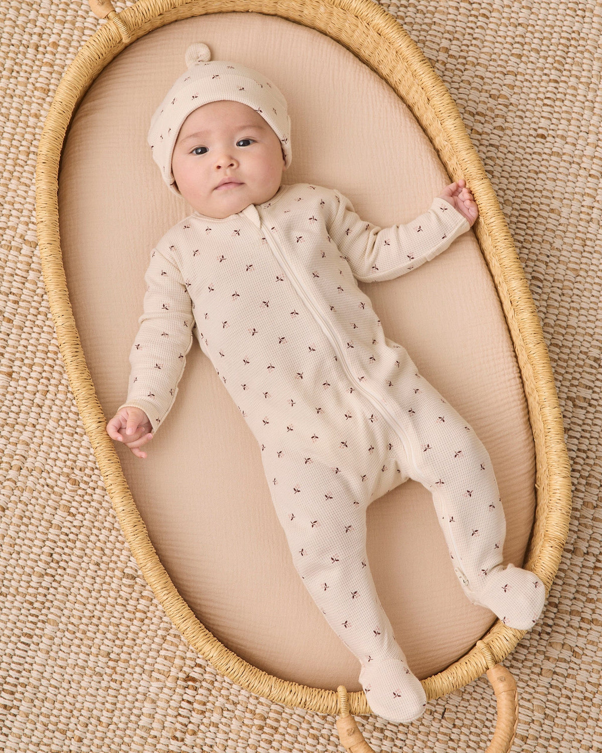 Quincy Mae Waffle Sleep Set - Fall Ditsy, NB