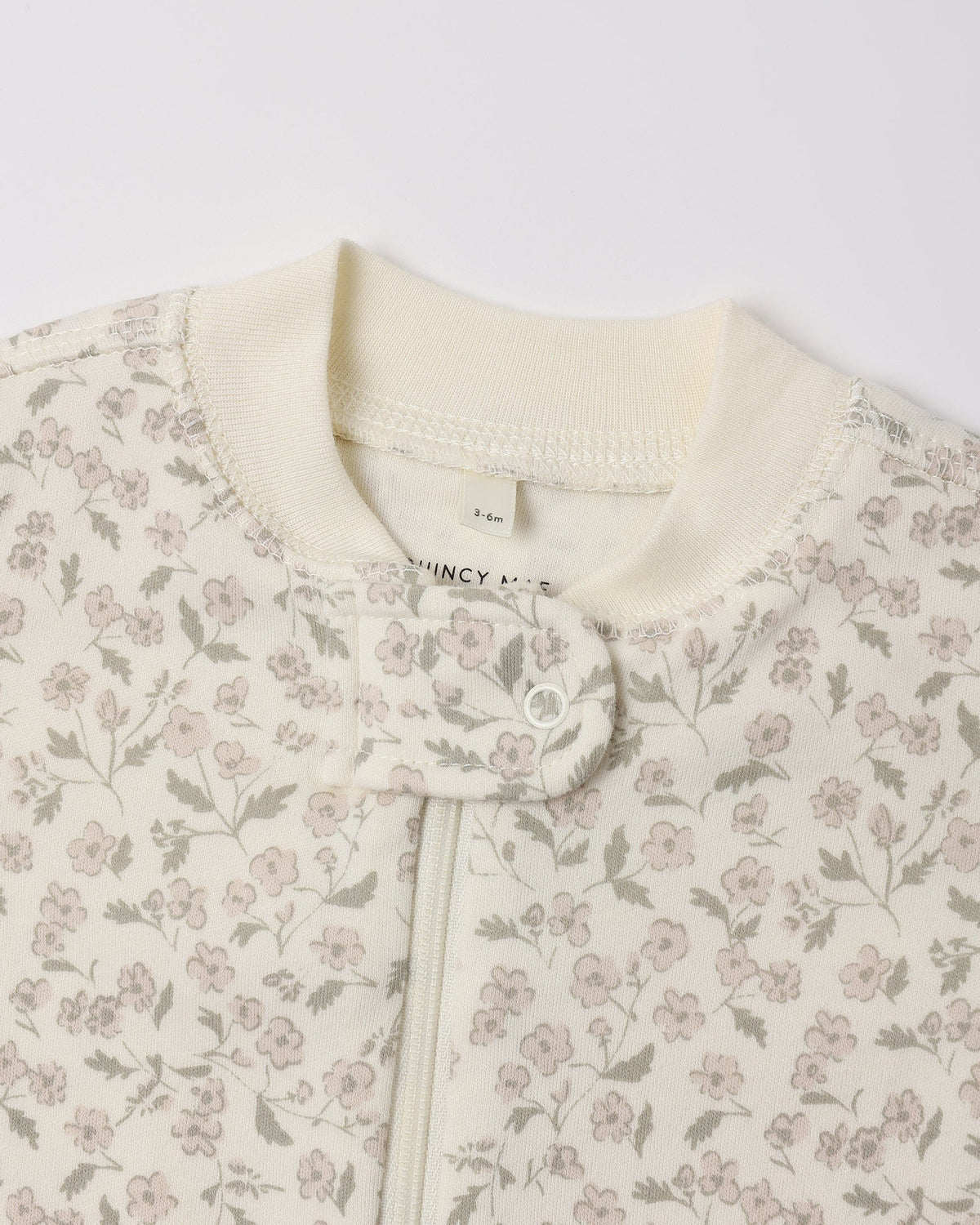 Quincy Mae Zip Long Sleeve Sleeper Footie - Floret, 3-6M
