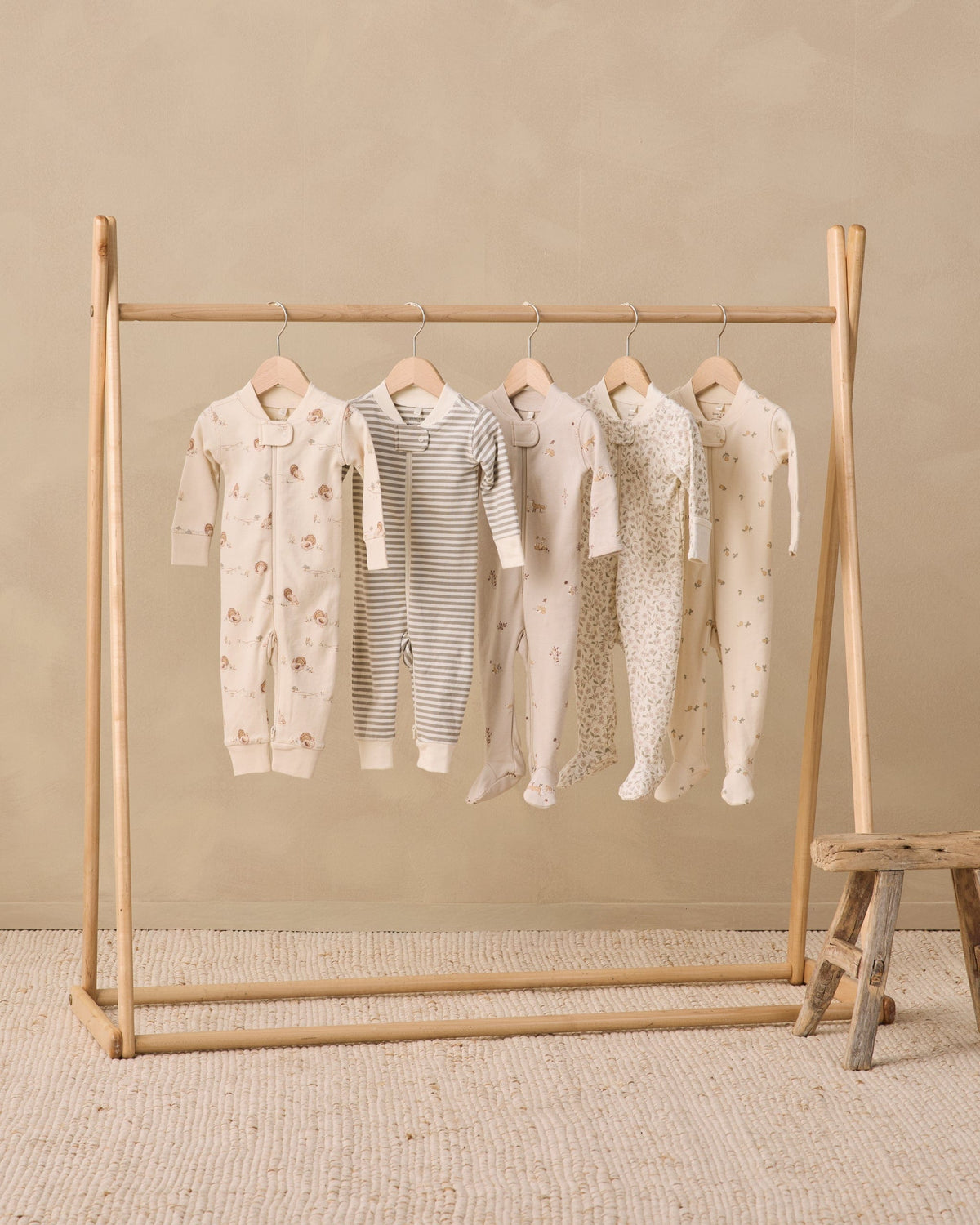 Quincy Mae Zip Long Sleeve Sleeper Footie - Floret, NB