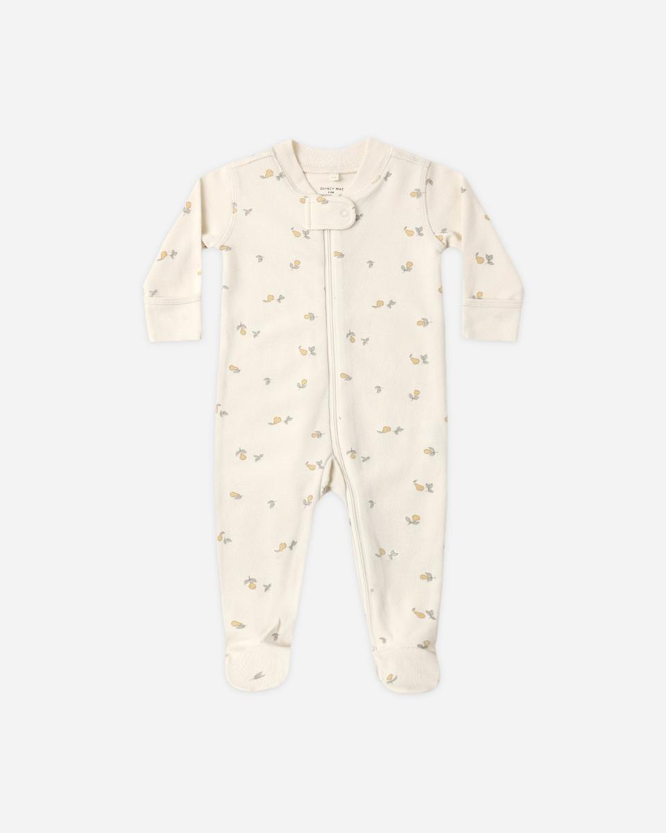 Quincy Mae Zip Long Sleeve Sleeper Footie - Pears, NB