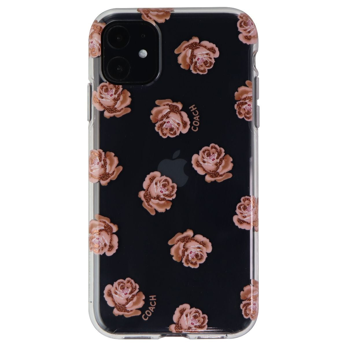 Coach Protective Case for Apple iPhone 11 - Dreamy Peony Clear/Pink/Glitter - New
