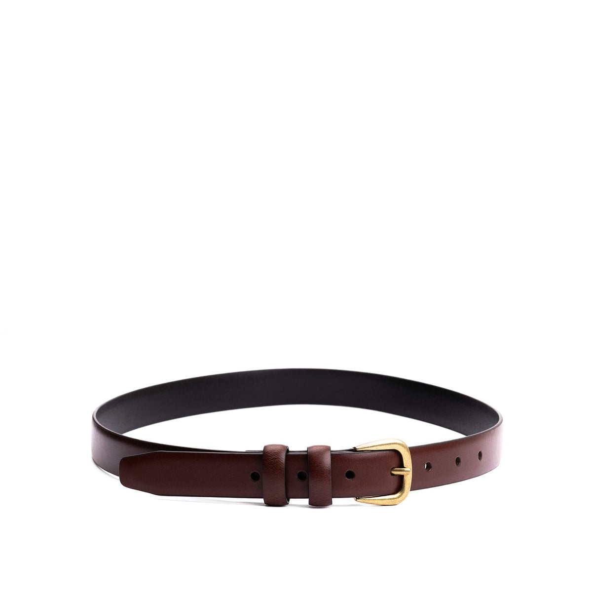 Women's Slim Double Loop Leather Belt